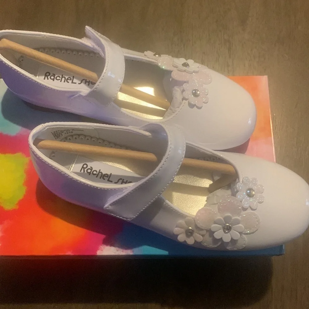 Rachel Shoes Lil Vanna toddlers GirlsMary Jane Shoes white patent F